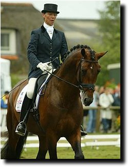 Beautiful Rousseau under Tineke Bartels, guest judge rider at the 2003 Pavo Cup Finals