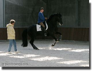 Kyra Kyrklund instructing Wayne Channon