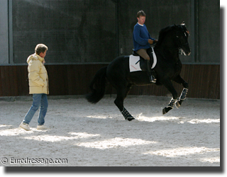 Kyra Kyrklund training Wayne Channon