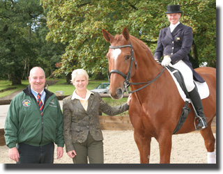 Robert Mc Cormick (Childrens Choice Publications Ltd) and Gillian Kyle (Chairperson of Dressage Ireland)  and Heike Holstein