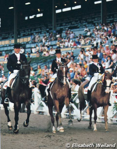 Silver medal winning Swiss team: Hofer on Limandus, Stuckelberger on Rubelit von Unkenruf and 