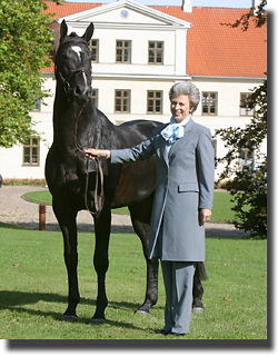 Princess Benedikte with her own bred stallion Mastermind