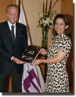 Christian Paillot, Vice President of the French Equestrian Federation, presents the Candidature Book to the FEI President, HRH Princess Haya